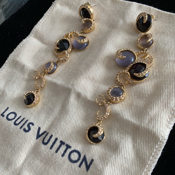 🆕🔥ARTINI DesignerEarrings-Crystals Purple & Gold - Picture 3 of 8